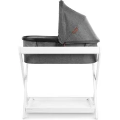 UPPAbaby Bassinet Stand -Tiny Baby Essentials Store 0903 BAS GRY on0901 BST WHT Side 2000x2796 2f0666b