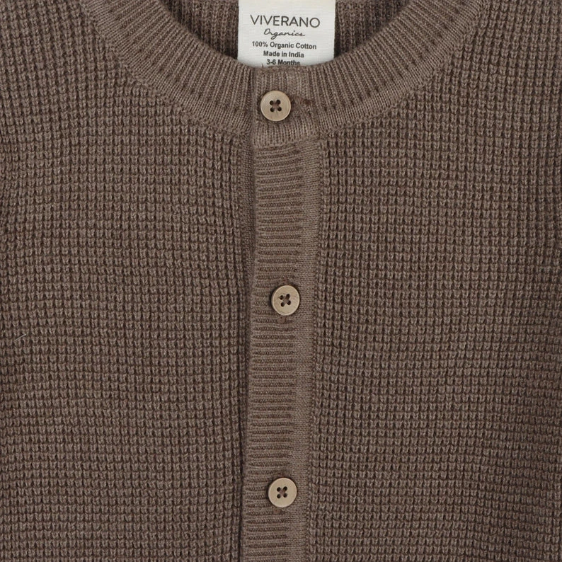 Pocket & Button Chunky Sweater Knit Baby Jumpsuit 3 Pocket & Button Chunky Sweater Knit Baby Jumpsuit - Image 3