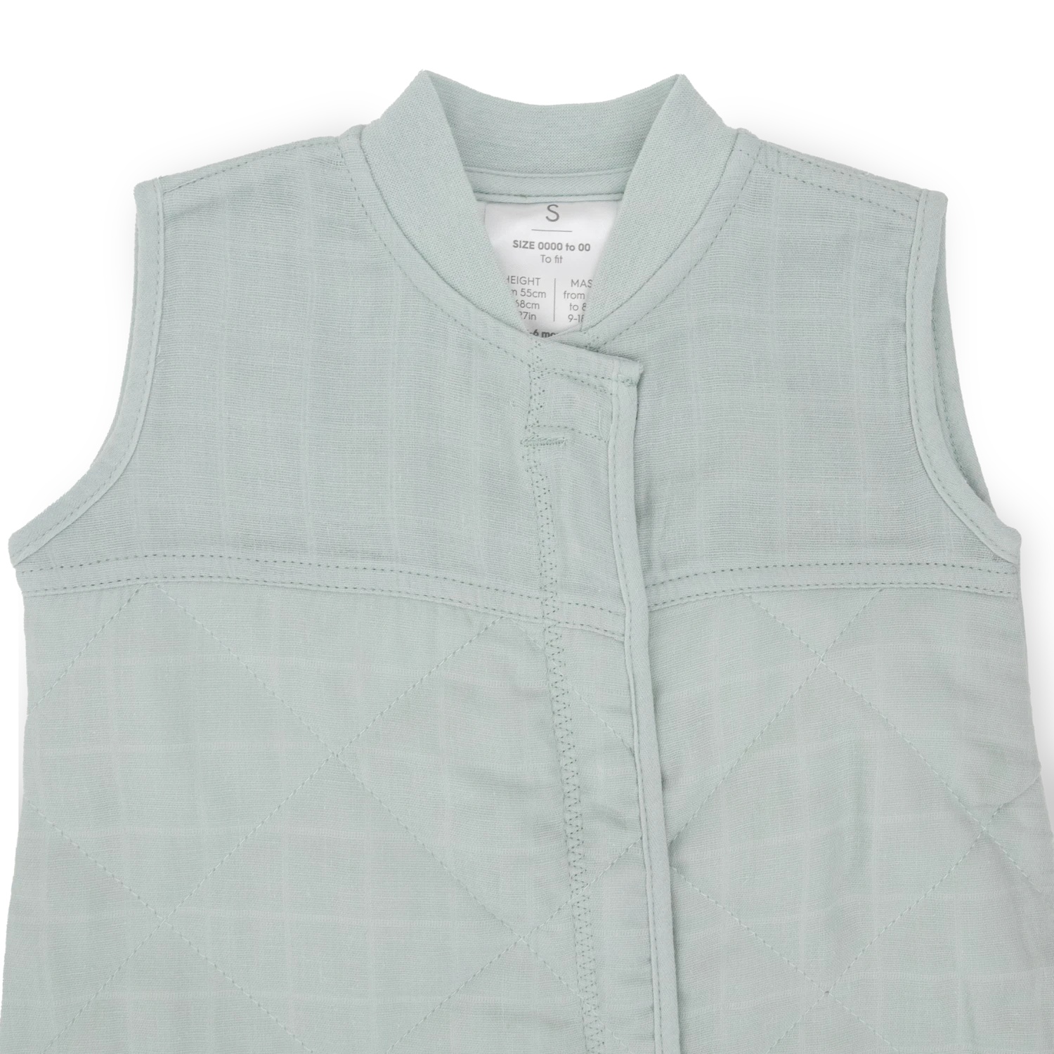 Cotton Muslin Quilted Sleep Bag - Sea Salt 2 Cotton Muslin Quilted Sleep Bag - Sea Salt - Image 2