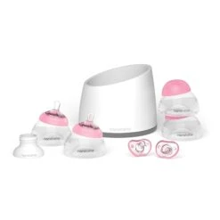 Nanobébé US Breastmilk Bottle Starter Set -Tiny Baby Essentials Store 1BreastmilkBottleStarterSetPinkGrey