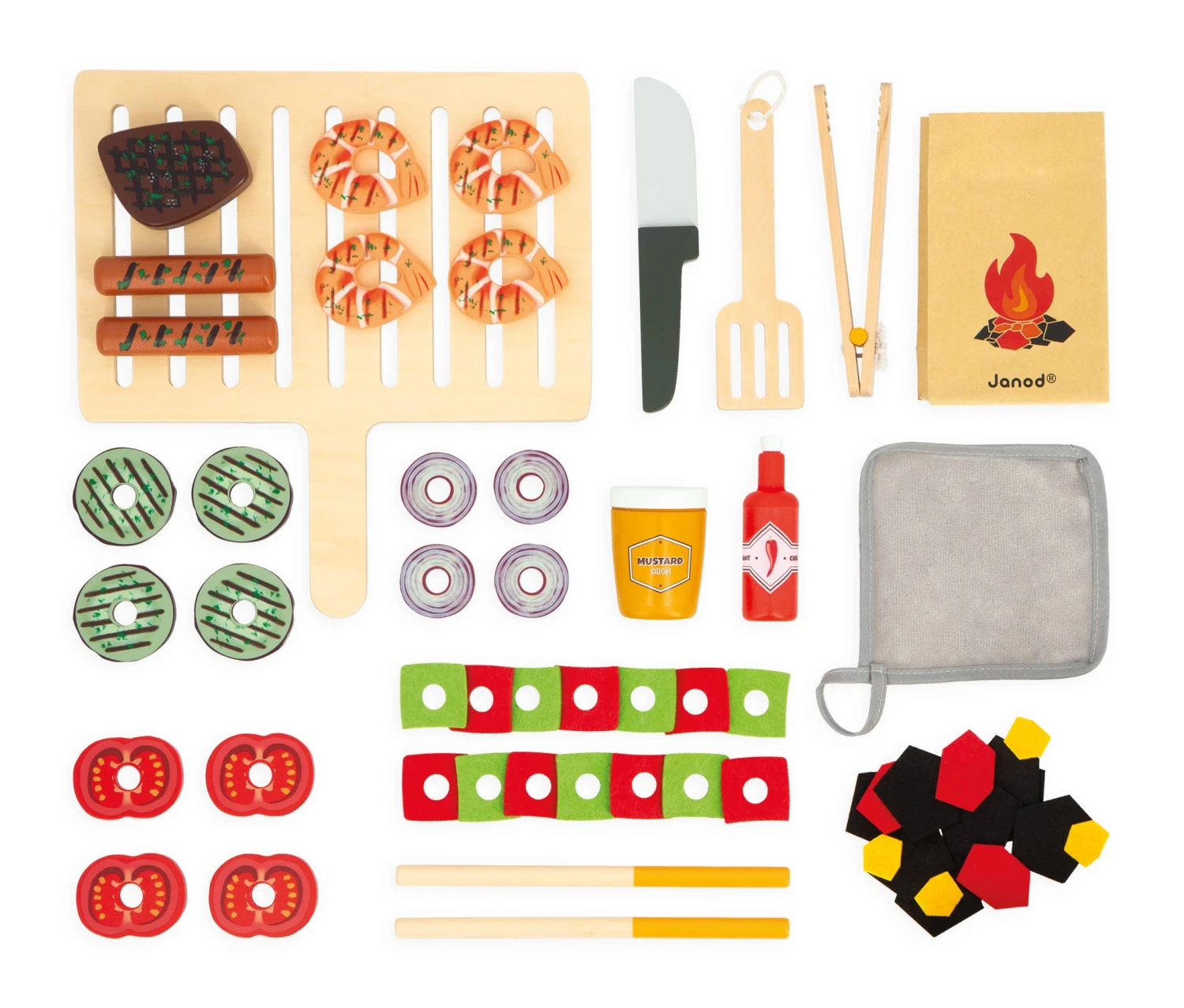 Janod Wooden Barbeque Playset 3 Janod Wooden Barbeque Playset - Image 3