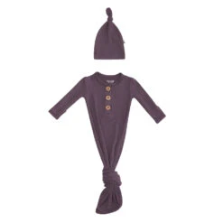 Knotted Gown With Hat Set 27 Knotted Gown With Hat Set -Tiny Baby Essentials Store 2301CU