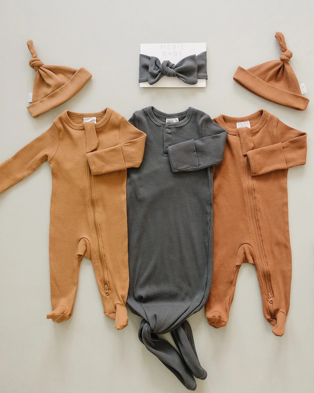 Organic Cotton Ribbed Knot Gown | Charcoal 4 Organic Cotton Ribbed Knot Gown | Charcoal - Image 4