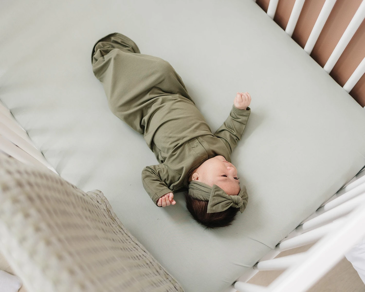 Bamboo Stretch Crib Sheet | Sage 2 Bamboo Stretch Crib Sheet | Sage - Image 2