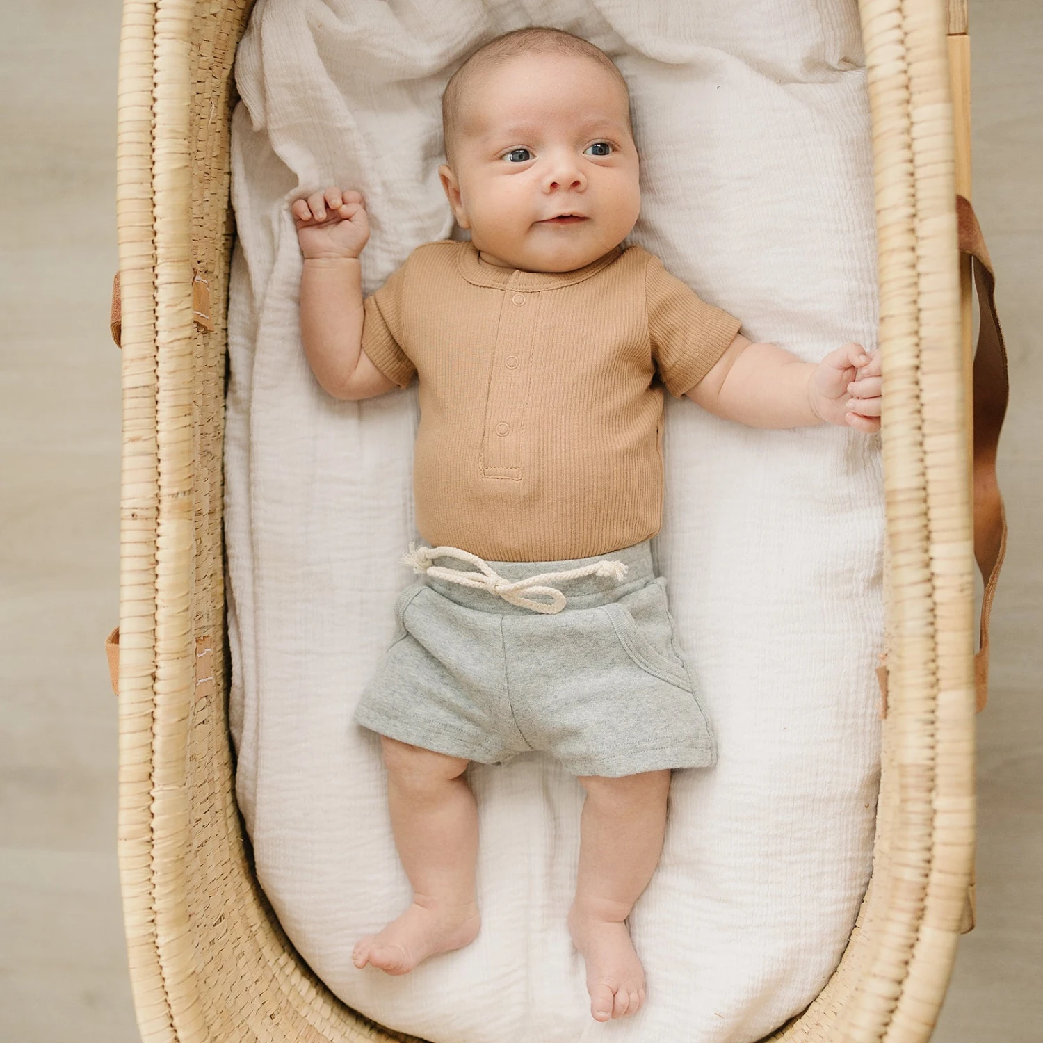 Organic Cotton Ribbed Snap Bodysuit | Cafe 2 Organic Cotton Ribbed Snap Bodysuit | Cafe - Image 2