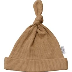 Organic Ribbed Newborn Knot Hat | Cafe