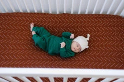 Muslin Crib Sheet | Rust Mudcloth 10 Muslin Crib Sheet | Rust Mudcloth -Tiny Baby Essentials Store 3U6A6892 websize