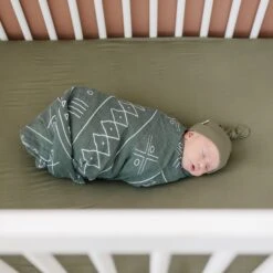Bamboo Stretch Crib Sheet | Olive 15 Bamboo Stretch Crib Sheet | Olive -Tiny Baby Essentials Store 3U6A7915 websize