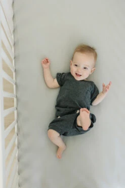 Bamboo Stretch Crib Sheet | Stone 11 Bamboo Stretch Crib Sheet | Stone -Tiny Baby Essentials Store 3U6A8082 websize