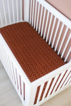 Muslin Crib Sheet | Rust Mudcloth 11 Muslin Crib Sheet | Rust Mudcloth -Tiny Baby Essentials Store 3U6A9858 websize