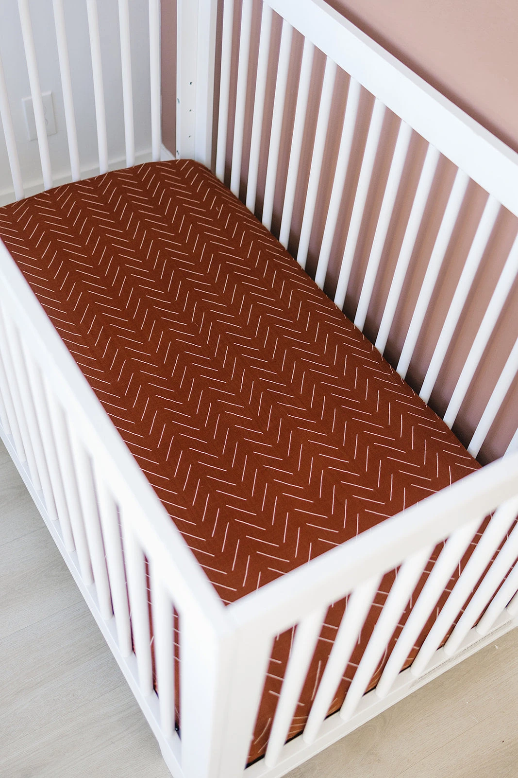 Muslin Crib Sheet | Rust Mudcloth 5 Muslin Crib Sheet | Rust Mudcloth - Image 5
