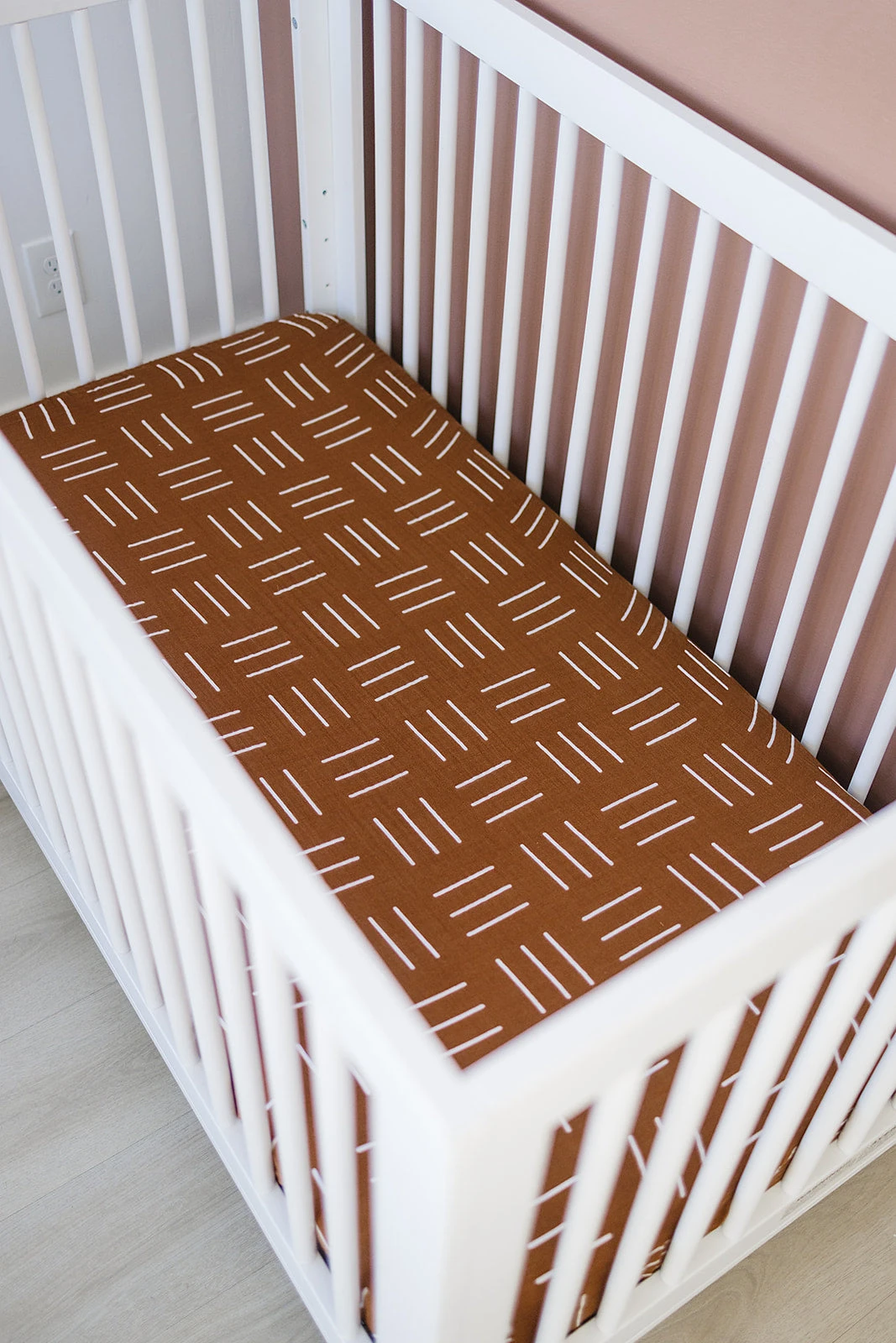 Muslin Crib Sheet | Mustard Mudcloth 2 Muslin Crib Sheet | Mustard Mudcloth - Image 2