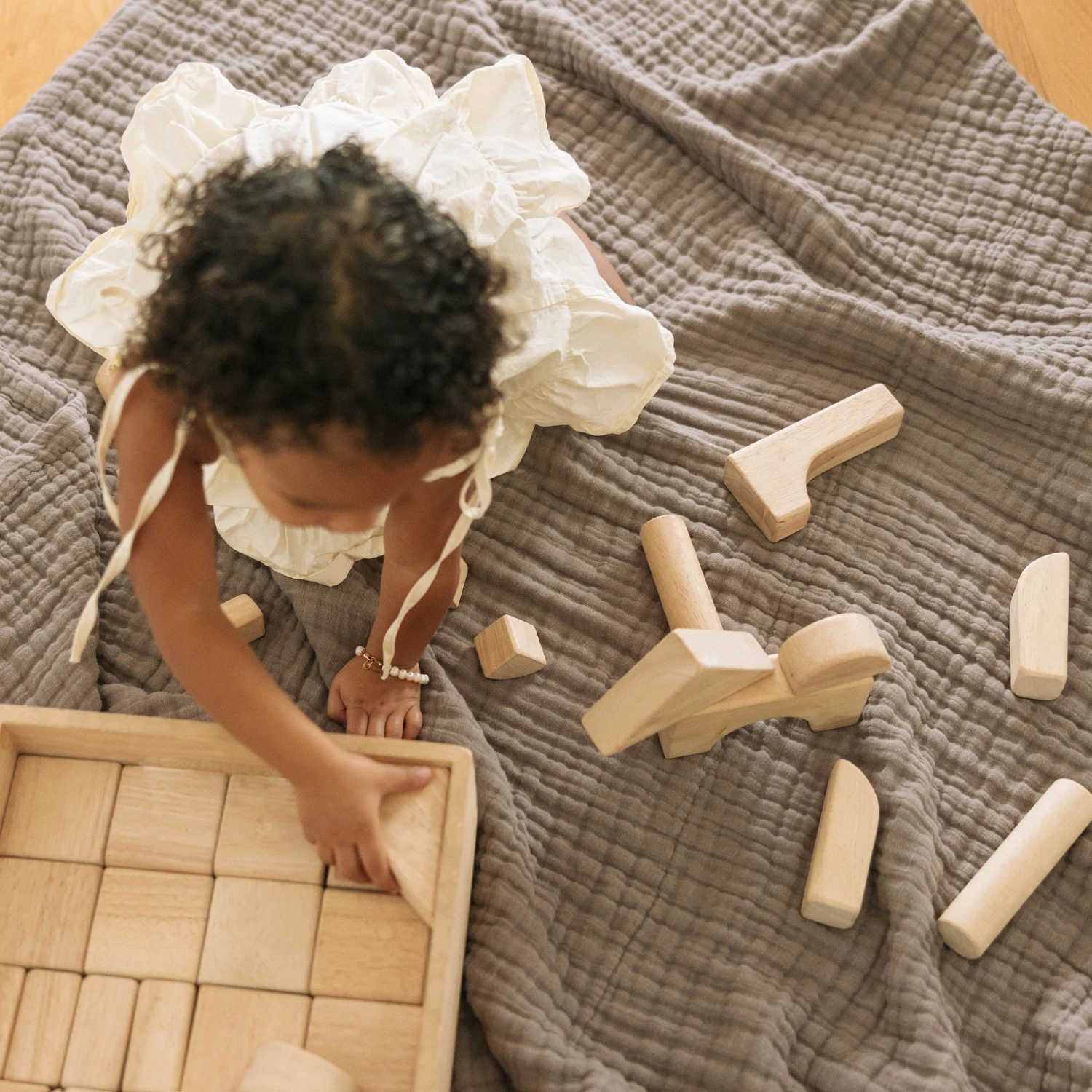 Cotton Muslin Quilted Throw - Mocha 8 Cotton Muslin Quilted Throw - Mocha - Image 8