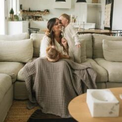 Cotton Muslin Quilted Throw - Mocha 15 Cotton Muslin Quilted Throw - Mocha -Tiny Baby Essentials Store 4Q4A6729