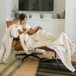 Cotton Muslin Quilted Throw - Adobe Checker -Tiny Baby Essentials Store 4Q4A6754