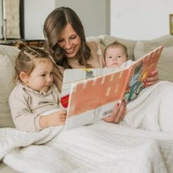 Cotton Muslin Quilted Throw - Tan Gingham -Tiny Baby Essentials Store 4Q4A7155