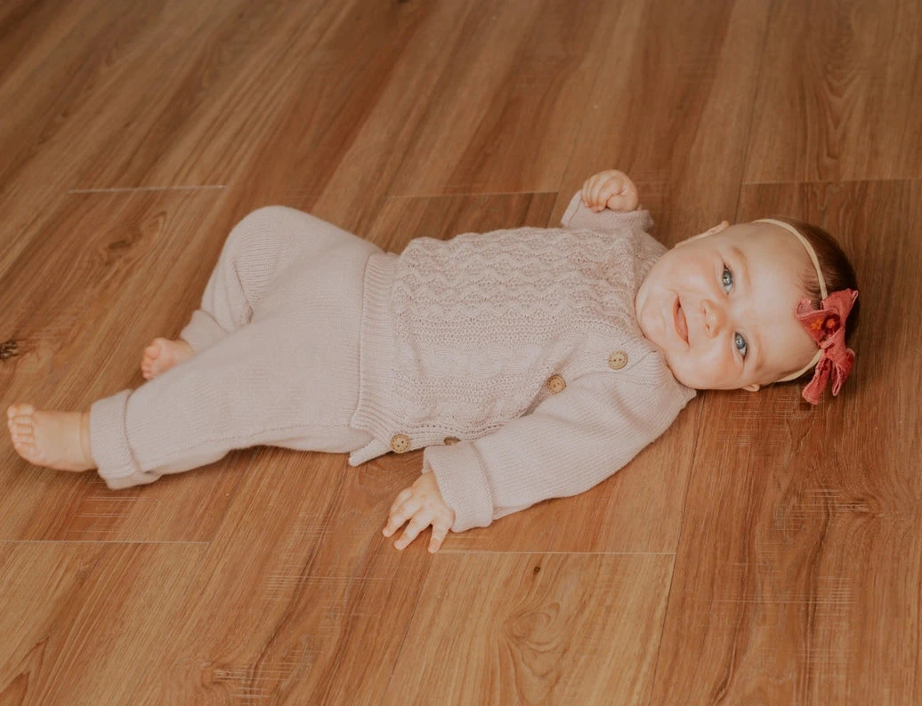 Sasha Cotton Knit 2pc Shirt And Pants Baby Outfit Set 4 Sasha Cotton Knit 2pc Shirt And Pants Baby Outfit Set - Image 4