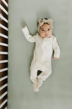 Bamboo Stretch Crib Sheet | Sage 8 Bamboo Stretch Crib Sheet | Sage -Tiny Baby Essentials Store 535A1465 websize