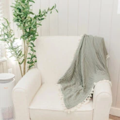 6 Layer Muslin Blanket -Tiny Baby Essentials Store 6 layer muslin blanket fern3