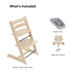 Stokke Tripp Trapp High Chair² With Newborn Set -Tiny Baby Essentials Store 661100 Natural 3