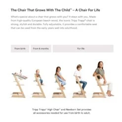 Stokke Tripp Trapp High Chair² With Newborn Set -Tiny Baby Essentials Store 661100 Natural 6