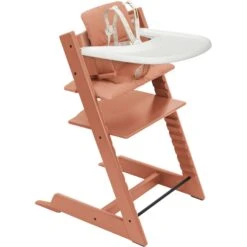 Tripp Trapp High Chair² With Cushion + Stokke Tray -Tiny Baby Essentials Store 662800 Terracotta lead image