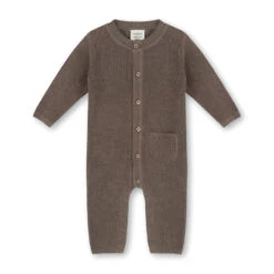 Pocket & Button Chunky Sweater Knit Baby Jumpsuit