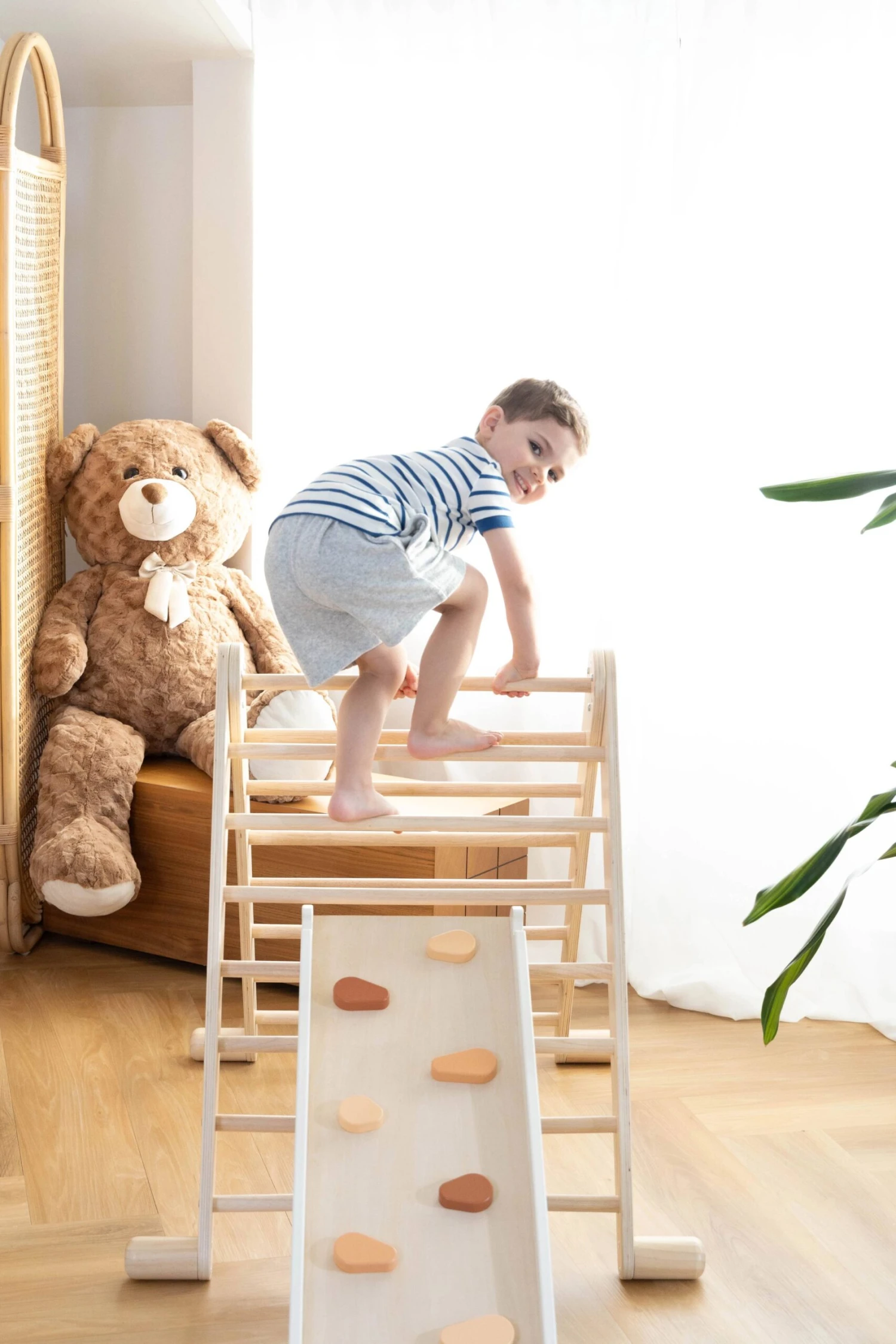 Montessori 2-in-1 Grip Climber Board & Slide 8 Montessori 2-in-1 Grip Climber Board & Slide - Image 8