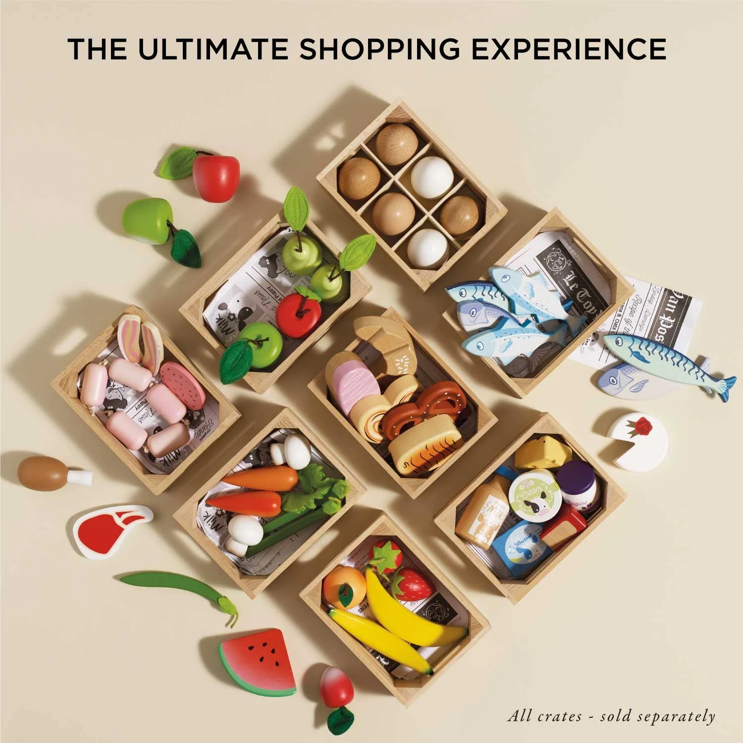 Le Toy Van Harvest Vegetables Wooden Market Crate 5 Le Toy Van Harvest Vegetables Wooden Market Crate - Image 5