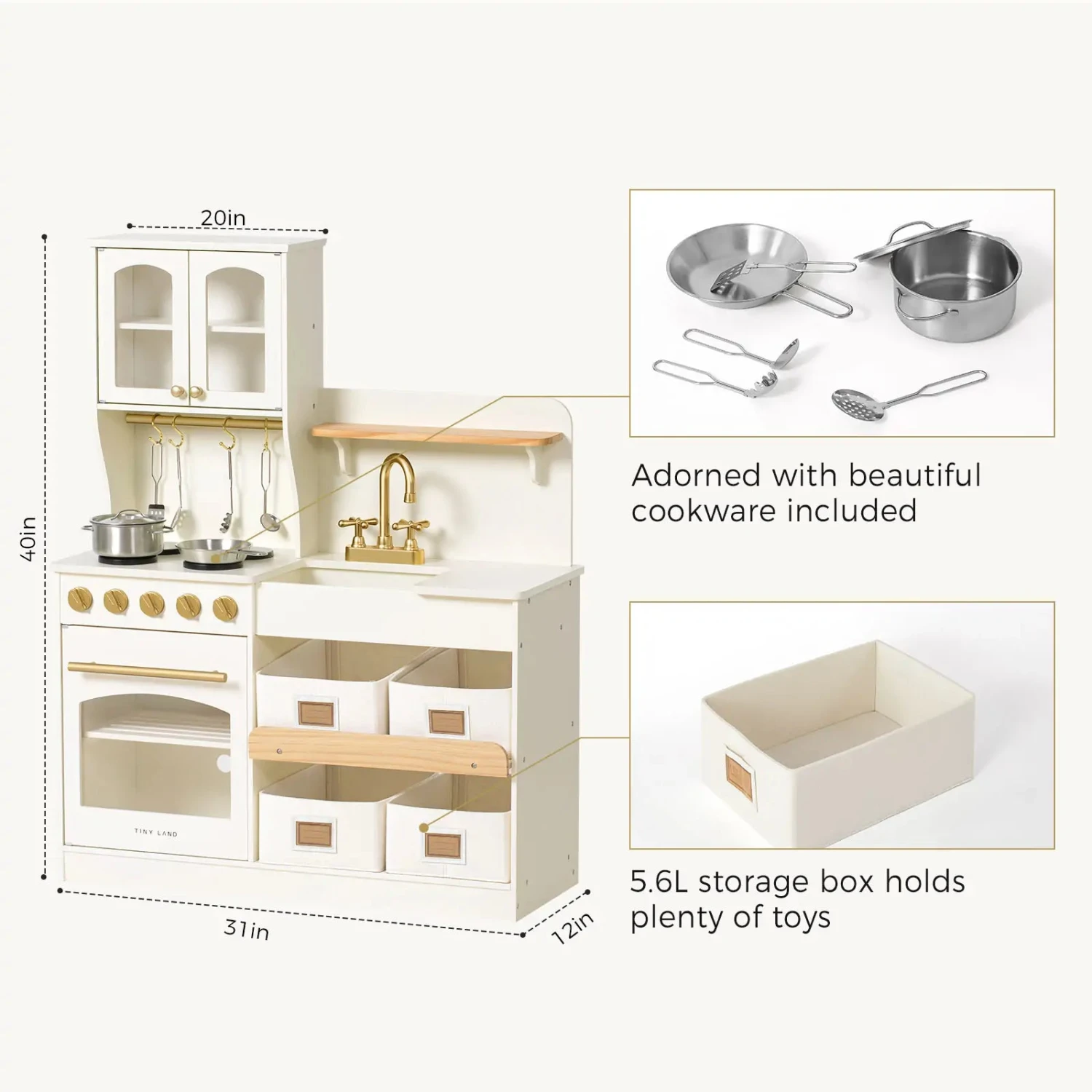 Serenity Play Kitchen - Cream 8 Serenity Play Kitchen - Cream - Image 8