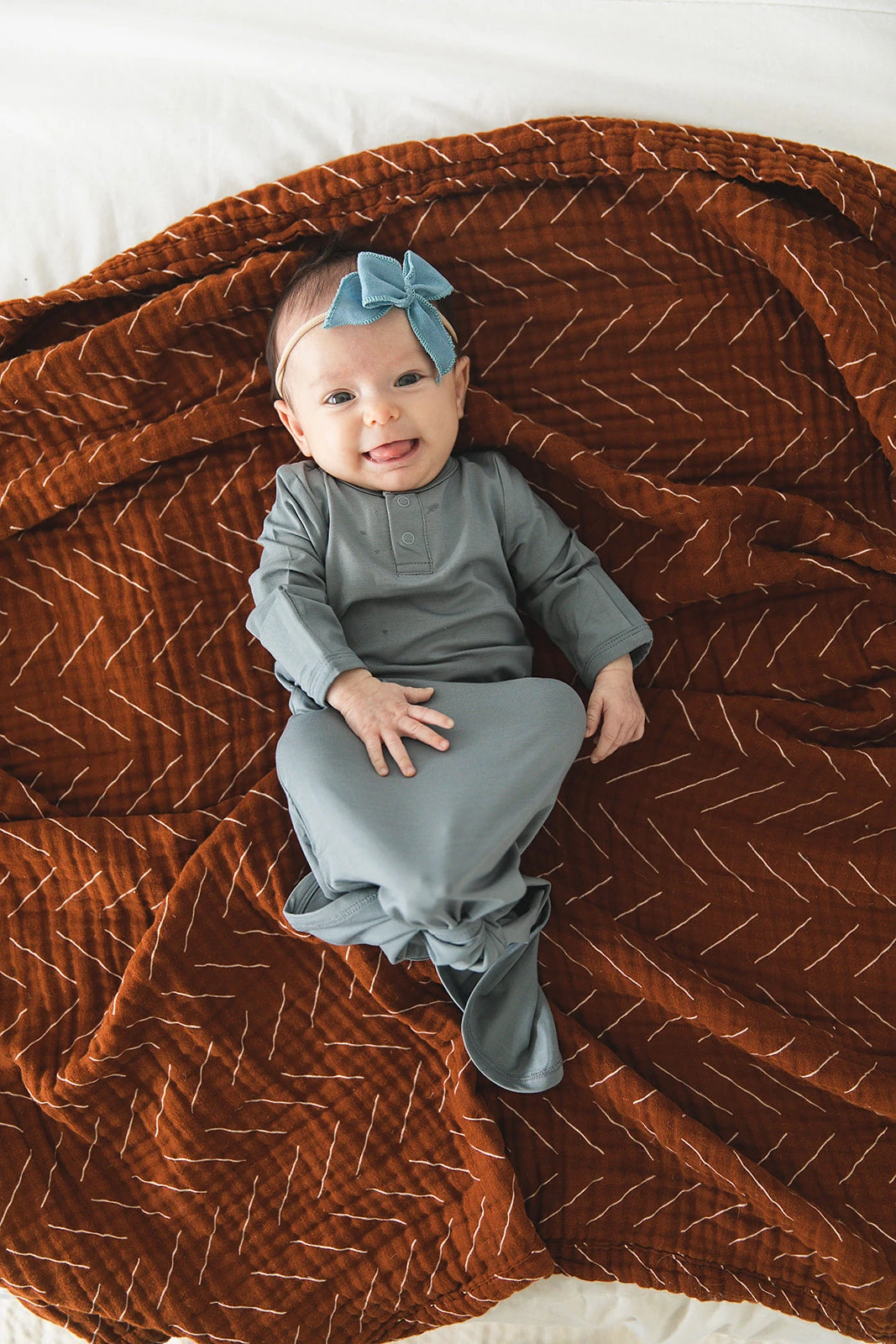 Bamboo Knot Gown | Dusty Blue 2 Bamboo Knot Gown | Dusty Blue - Image 2