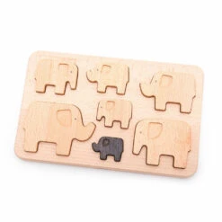 Wooden Puzzle / Sorter -Tiny Baby Essentials Store BAJO ELEPHANTPUZZ