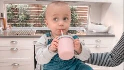 Haakaa Jolly Hippo Silicone Sippy Cup 1 Pk -Tiny Baby Essentials Store BHK151 Bh AMZ02 JollyHippoBabyStarCup Onemamamidwife Pros PD NoTag 3