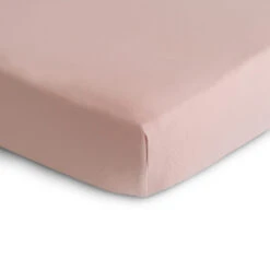 Mushie Stretchy Crib Sheet 35 Mushie Stretchy Crib Sheet -Tiny Baby Essentials Store Blush Stretchy Crib Sheet Bed scaled 1