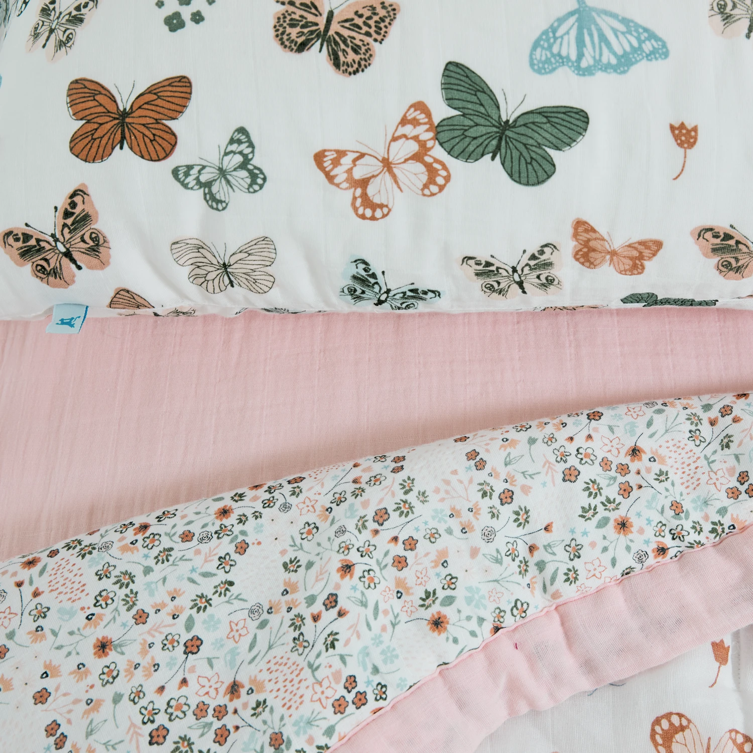 Cotton Muslin Toddler Bedding 3 Piece Set - Butterflies 4 Cotton Muslin Toddler Bedding 3 Piece Set - Butterflies - Image 4