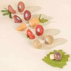 Wooden Vegetables -Tiny Baby Essentials Store COCO VILLAGE PRETEND VEGETABLE GROCERY PLAYSET FOR TODDLERScopy