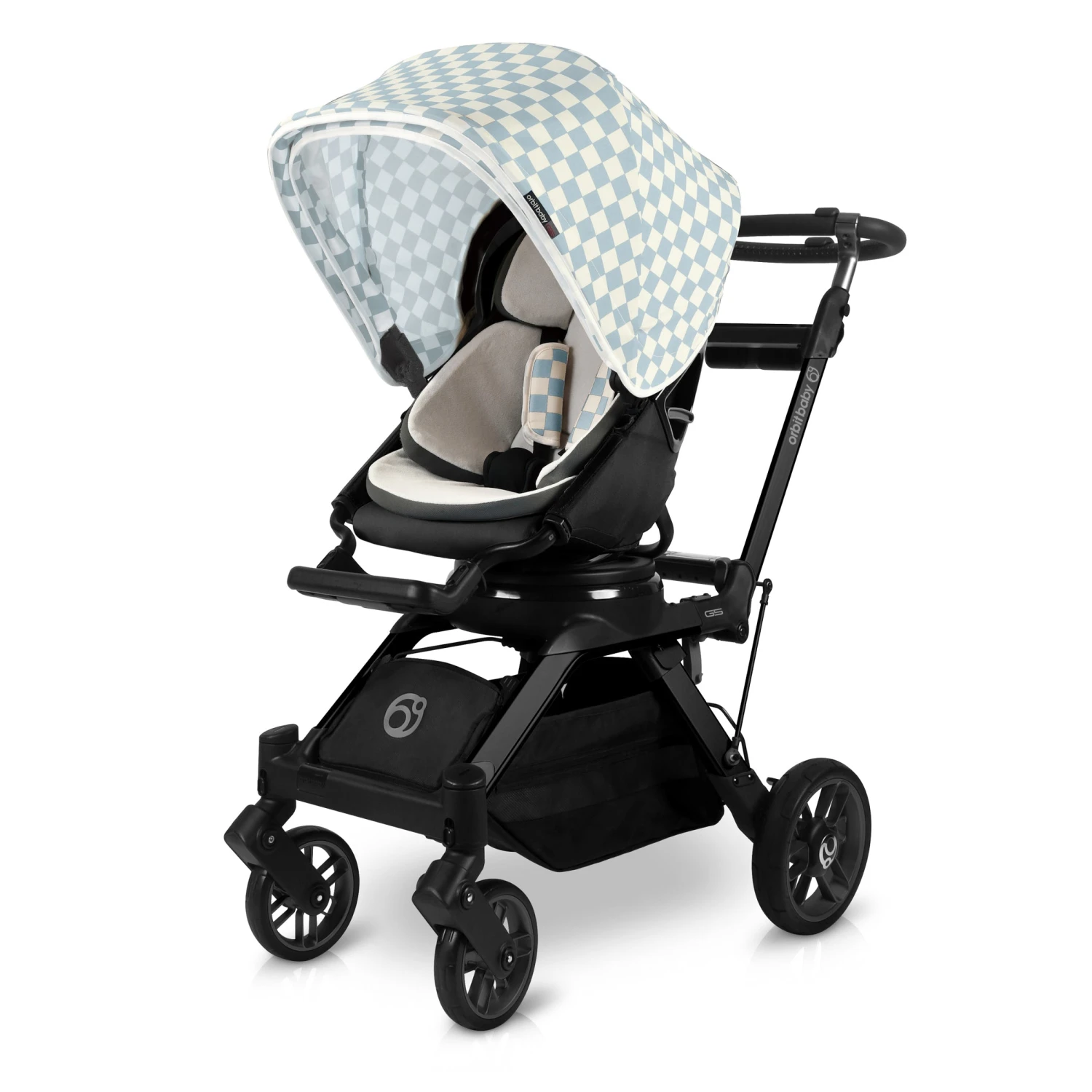 Orbit Baby Stroller Canopy In Checkered Surf Spray 2 Orbit Baby Stroller Canopy In Checkered Surf Spray - Image 2