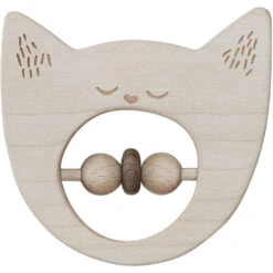 Wooden Animal Rattle 16 Wooden Animal Rattle -Tiny Baby Essentials Store CatTeether1