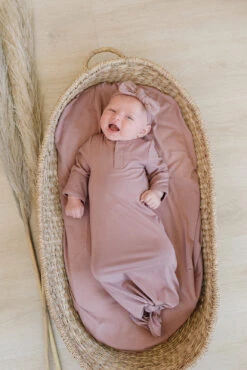 Bamboo Knot Gown | Dusty Rose -Tiny Baby Essentials Store DSC8607 websize