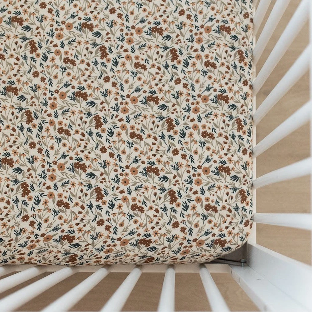 Muslin Crib Sheet | Harvest Floral 1 Muslin Crib Sheet | Harvest Floral