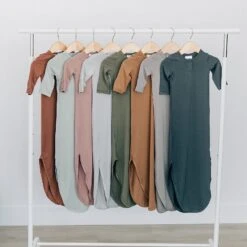 Bamboo Knot Gown | Dusty Rose -Tiny Baby Essentials Store FEBB040 websize