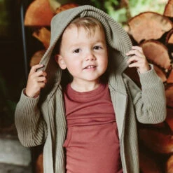 Knit Hoodie | Ash 10 Knit Hoodie | Ash -Tiny Baby Essentials Store GOUMIKIDSknithoodieashalt4