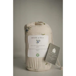 Organic Cotton Muslin Large Quilt Blanket | Fern -Tiny Baby Essentials Store House of Elia organic cotton muslin crib fitted sheet blueberry pattern