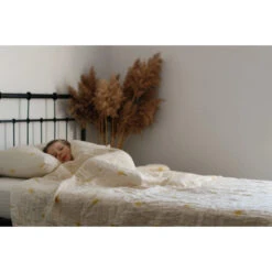 Organic Cotton Muslin Large Quilt Blanket | Fern -Tiny Baby Essentials Store House of elia organic cotton muslin quilt