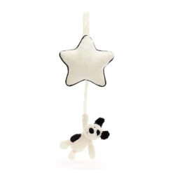 JELLYCAT Musical Pull -Tiny Baby Essentials Store Jelly cat musical pull black and cream puppy plush toy