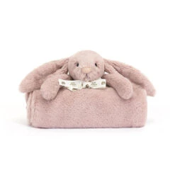 JELLYCAT Bashful Luxe Bunny Blankie Gift Boxes -Tiny Baby Essentials Store Jellycat Bashful Luxe Rosa Bunny Blankie plush blanket
