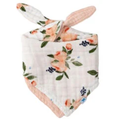 Little Unicorn Reversible Bandana Bib -Tiny Baby Essentials Store LUNICORNreversiblebandanabigwatercolorroses