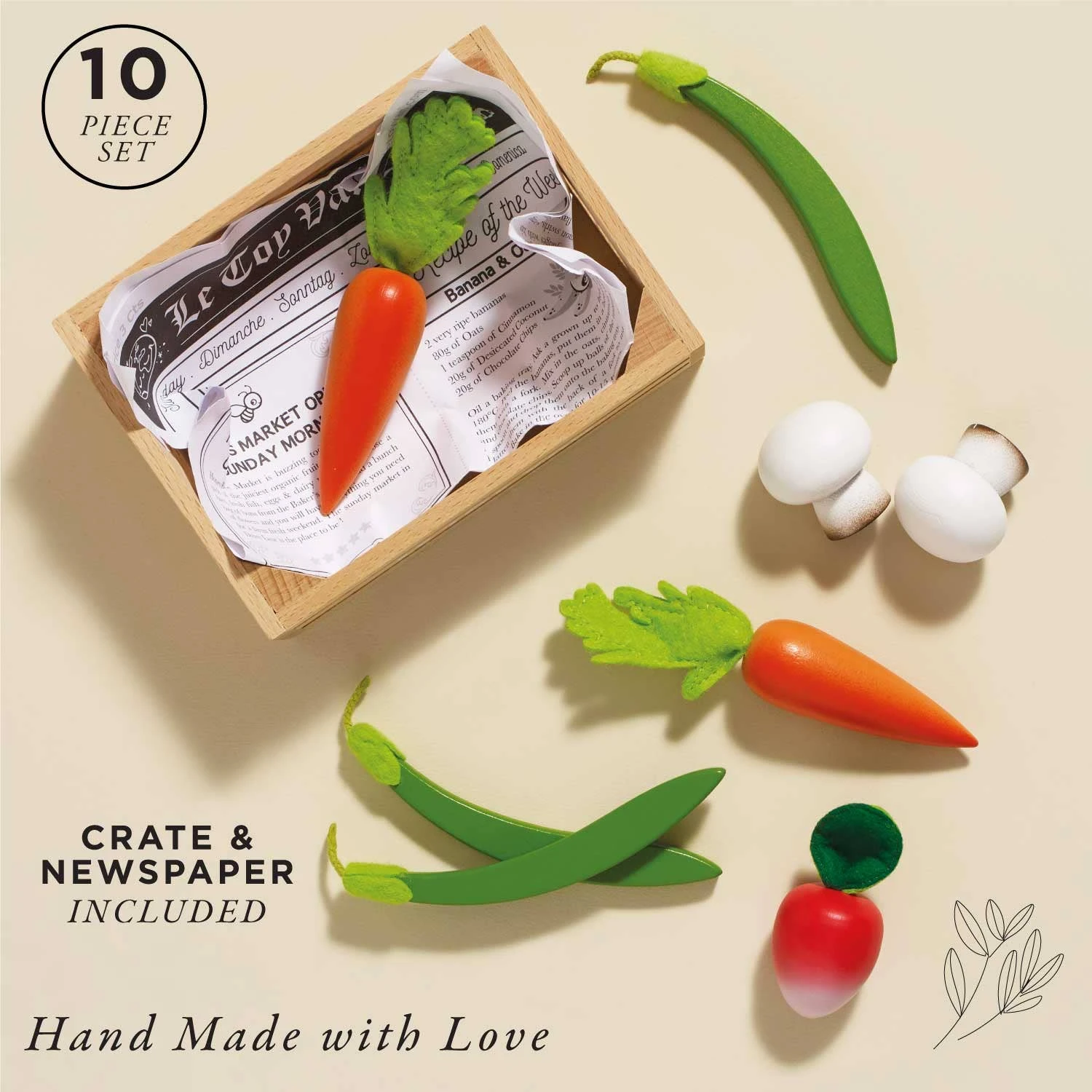 Le Toy Van Harvest Vegetables Wooden Market Crate 2 Le Toy Van Harvest Vegetables Wooden Market Crate - Image 2