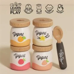 Le Toy Van Yogurt Play Food Pack 7 Le Toy Van Yogurt Play Food Pack -Tiny Baby Essentials Store Le Toy Van Kids Learning Yogurt Set