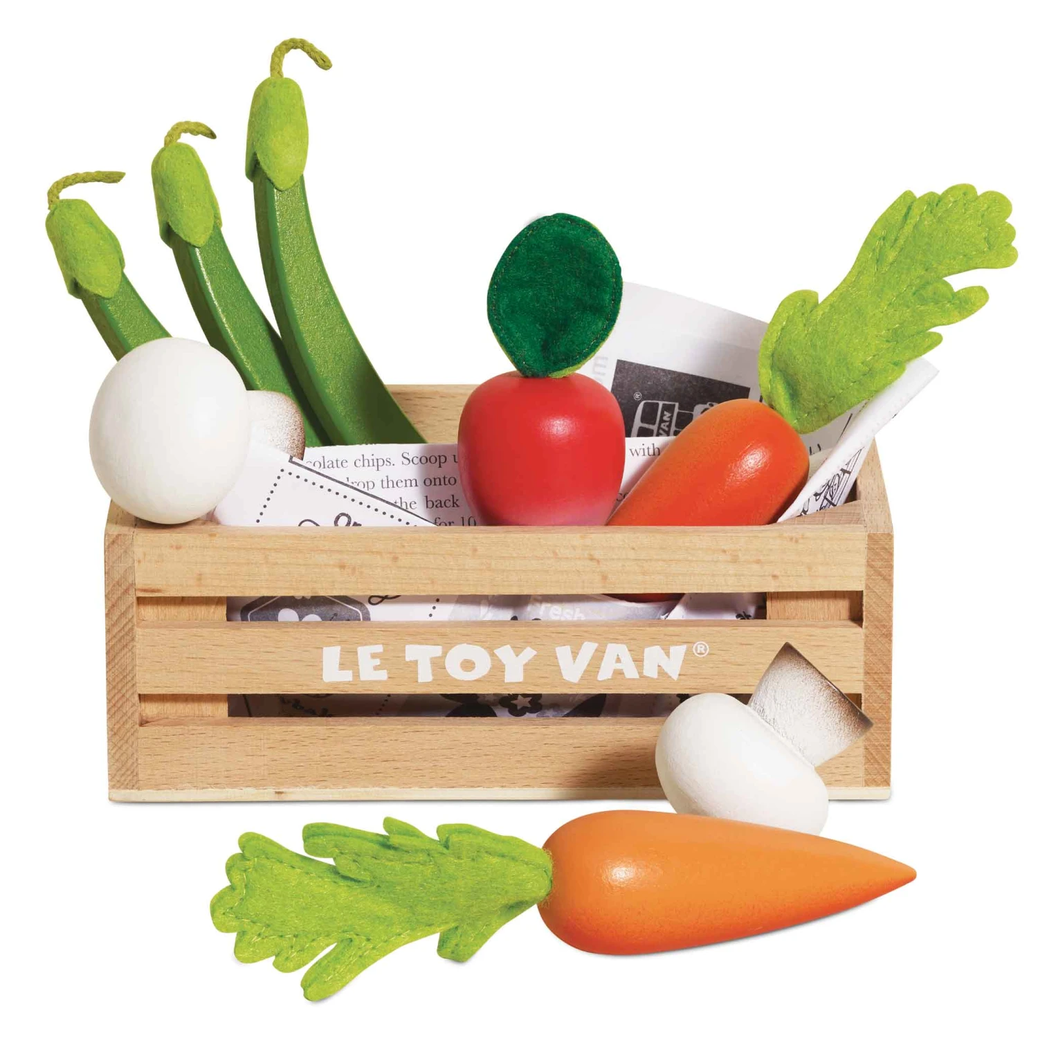 Le Toy Van Harvest Vegetables Wooden Market Crate 1 Le Toy Van Harvest Vegetables Wooden Market Crate